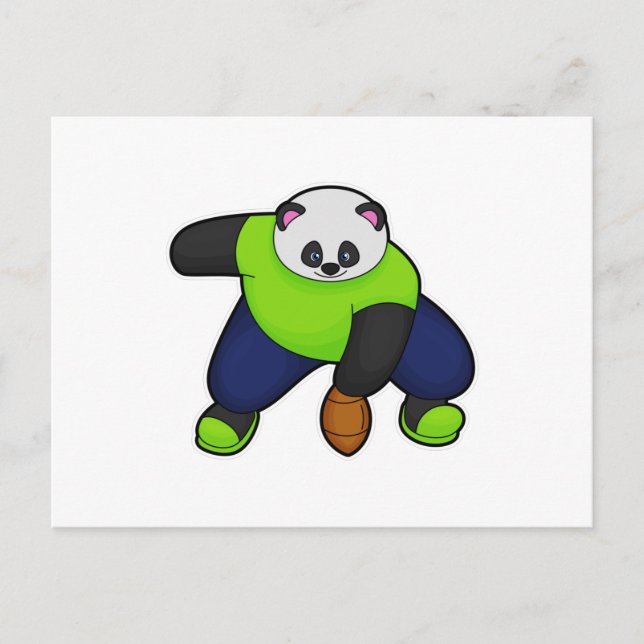 Carte Postale Panda comme joueur de football avec football (Devant)