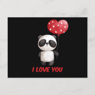 Carte Postale Panda Cute Avec Coeur   I Love You Valentine Cadea
