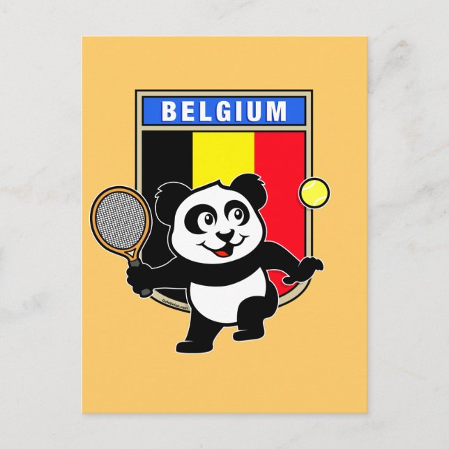 Carte Postale Panda de tennis de Belgique (Devant)