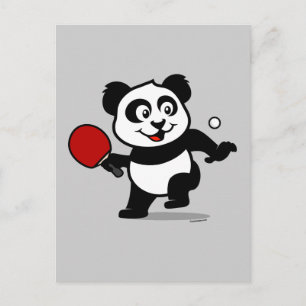 Carte Postale Panda de tennis de table
