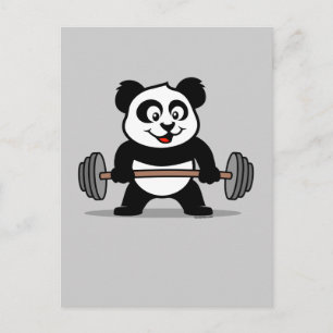 Carte Postale Panda d'haltérophilie