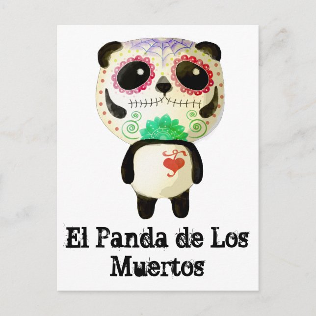 Carte Postale Panda du Jour des morts (Devant)