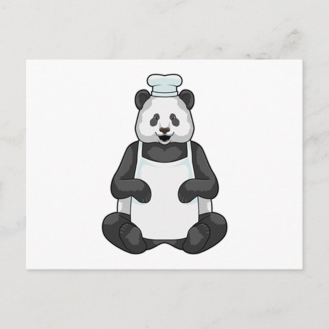 Carte Postale Panda en chef avec un chapeau de cuisinier (Devant)