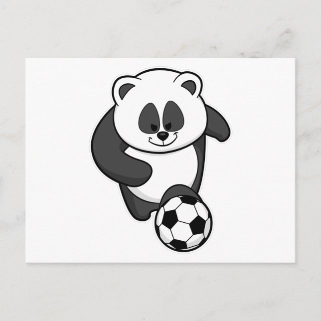 Carte Postale Panda en tant que joueur de football (Devant)