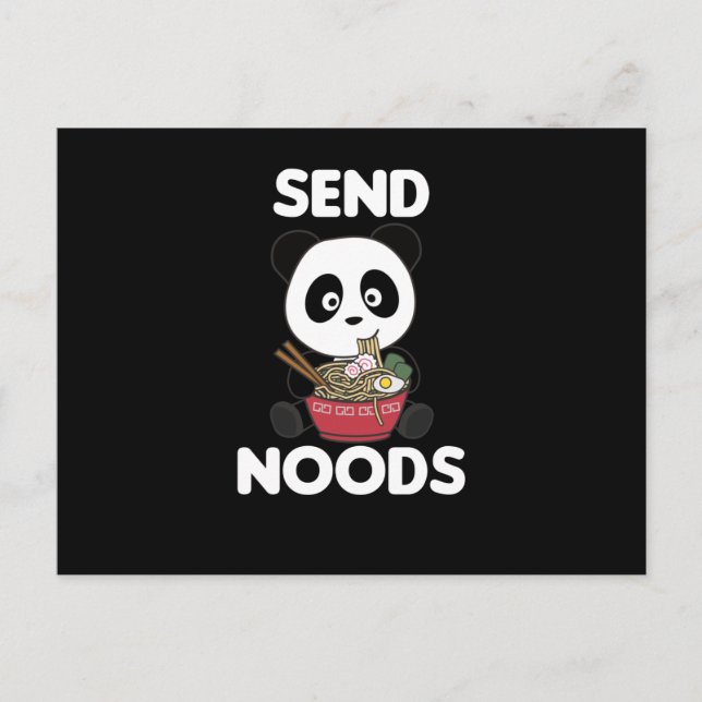 Carte Postale Panda Envoyer Noods Ramen Cute Kawaii Noodle (Devant)