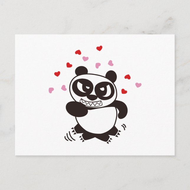 Carte Postale Panda Face En Colère 32 (Devant)