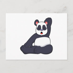 Carte Postale Panda faisant des exercices de yoga