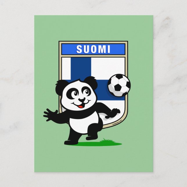 Carte Postale Panda Finlande de football (Devant)