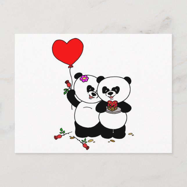 Carte Postale Panda forever love (Devant)