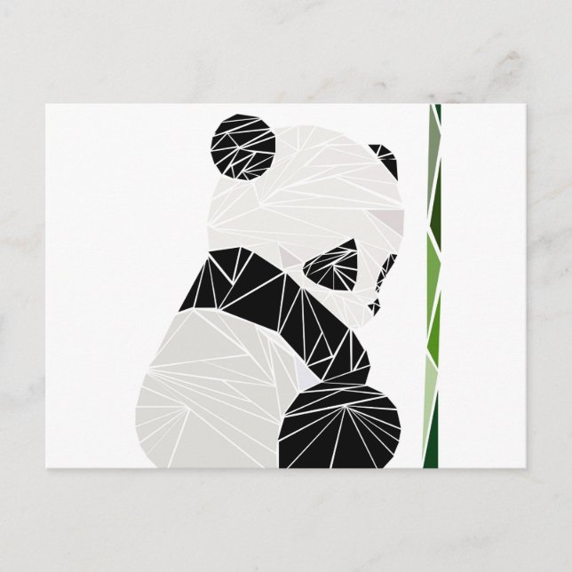 Carte Postale Panda géométrique triste (Devant)