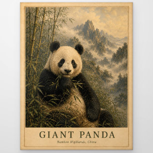 Carte Postale Panda Hauts Plateaux de Bambou Chine VINTAGE