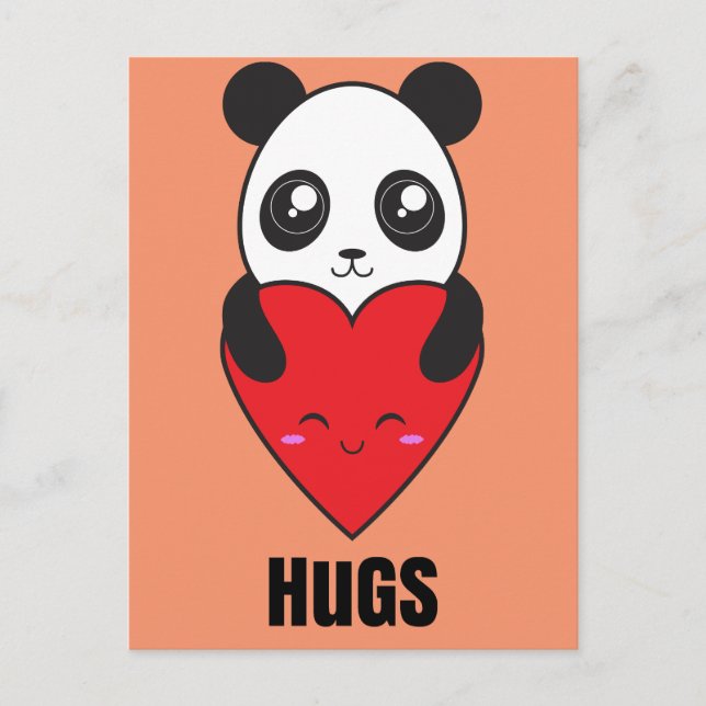 Carte Postale Panda Hugs (Devant)