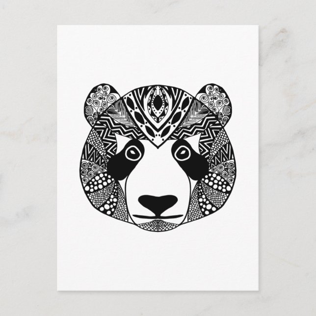 Carte Postale Panda inspiré (Devant)