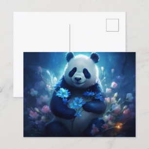 Carte Postale Panda lumière bleue