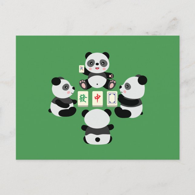 Carte Postale Panda Mahjong  (Devant)