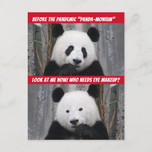 Carte Postale Panda-Monium pandémique avant et après