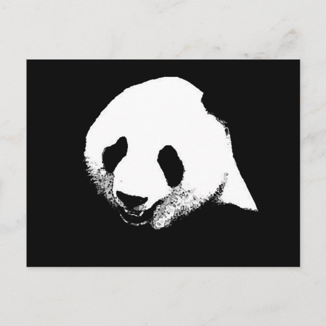 Carte Postale Panda noir et blanc (Devant)