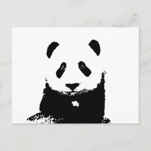 Carte Postale Panda noir et blanc