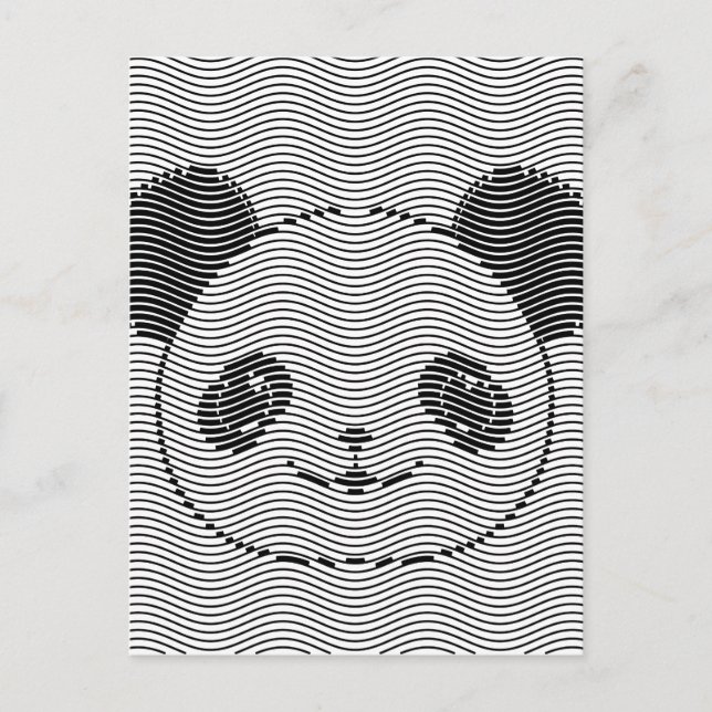 Carte Postale Panda Porte Face Sur La Vague Motif (Devant)
