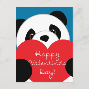 Carte postale Panda pour garçon de la Saint-Valent