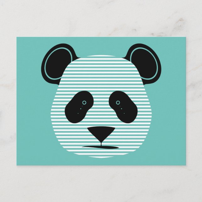 Carte Postale panda rayures (Devant)