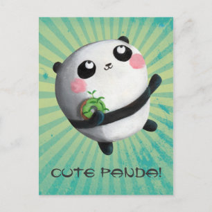Carte Postale Panda ronde mignonne