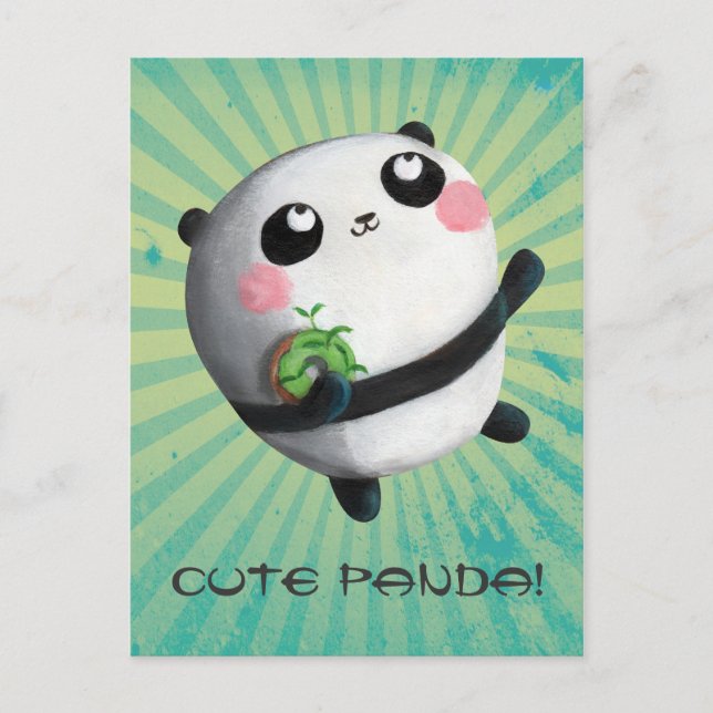 Carte Postale Panda ronde mignonne (Devant)