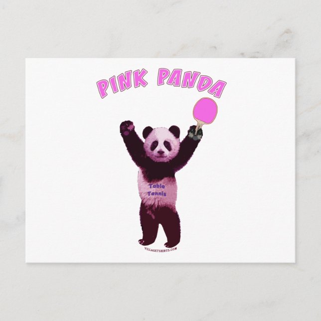 Carte Postale Panda rose Pong (Devant)
