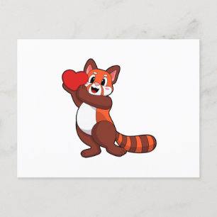 Carte Postale Panda rouge à l'amour avec coeur.PNG