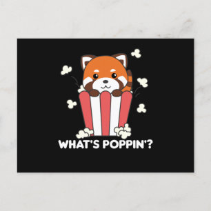 Carte Postale Panda Rouge Popcorn Whats Poppin Funny