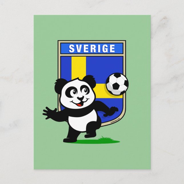 Carte Postale Panda Suède de football (Devant)
