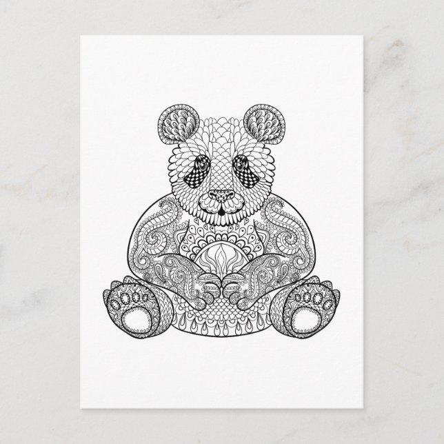 Carte Postale Panda tribal inspiré (Devant)