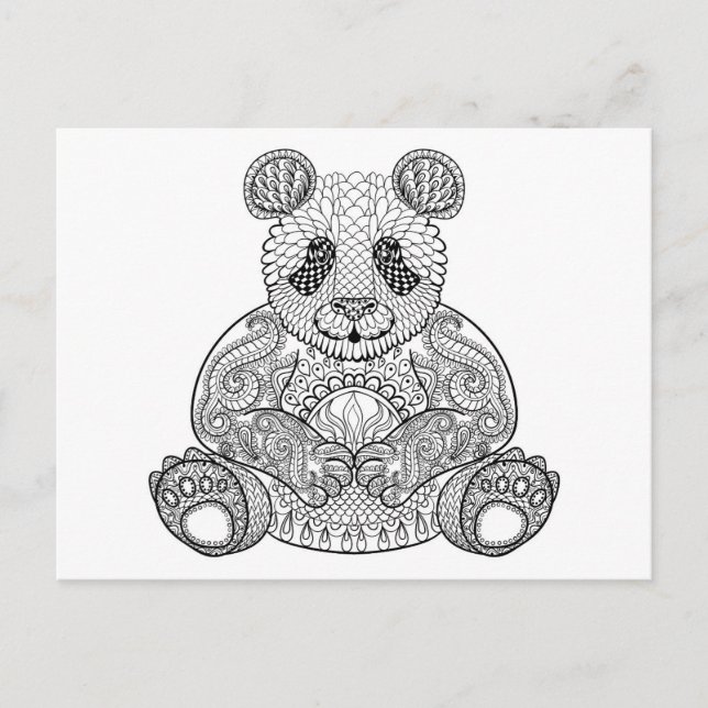 Carte Postale Panda tribal inspiré (Devant)