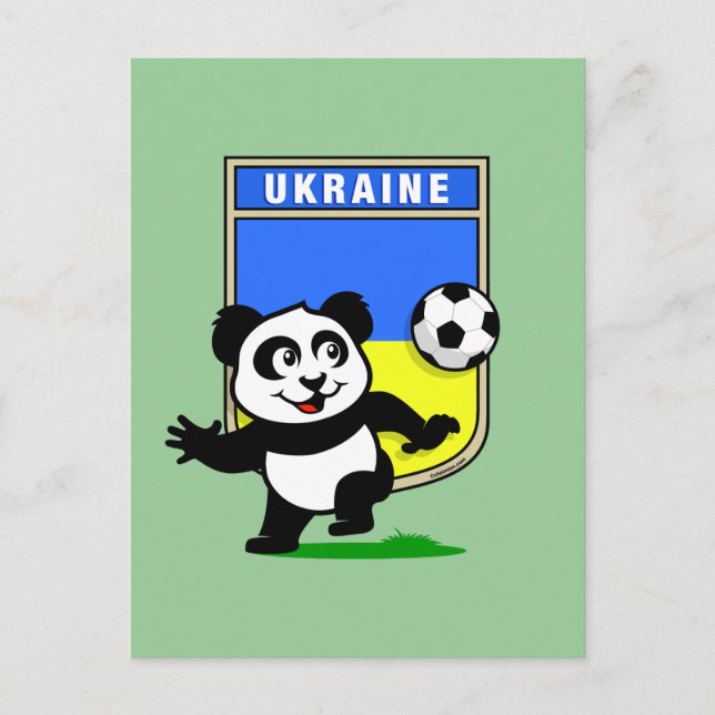 Carte Postale Panda Ukraine Football (Devant)