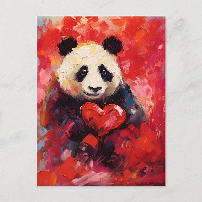 Carte Postale Panda Valentines (Devant)