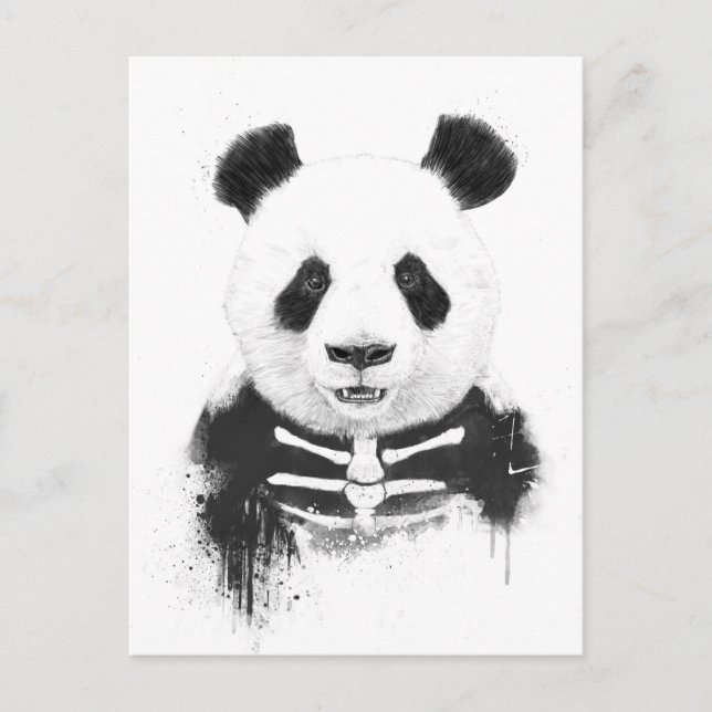 Carte Postale Panda Zombie (Devant)
