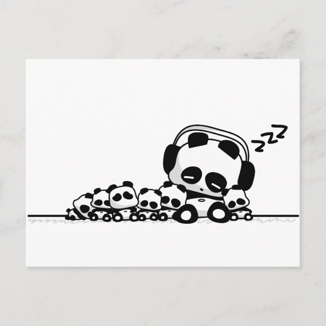 Carte Postale Pandas de sommeil (Devant)