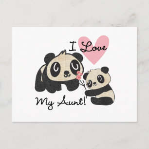 Carte Postale Pandas J'Aime Ma Tante