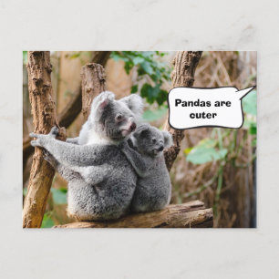 Carte Postale Pandas ou Koalas - Qui sont plus mignons ?