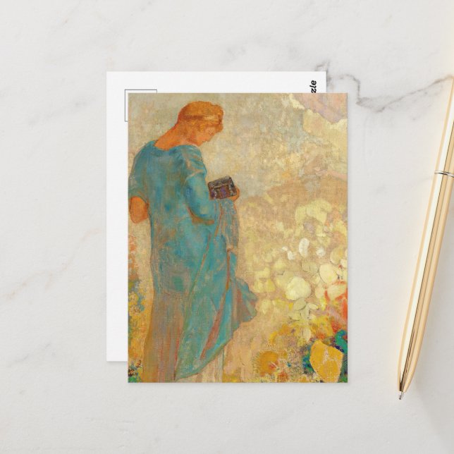Carte Postale Pandora par Odilon Redon (Devant/Arrière en situation)