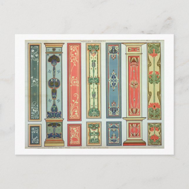 Carte Postale Panel designs, plate XII from 'Modern Ornament' pu (Devant)