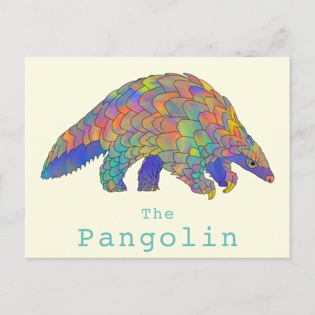 Carte Postale Pangolin Espèces en voie de disparition Art animal (Devant)