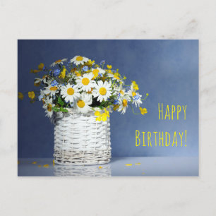 Carte Postale Panier avec fleurs de printemps