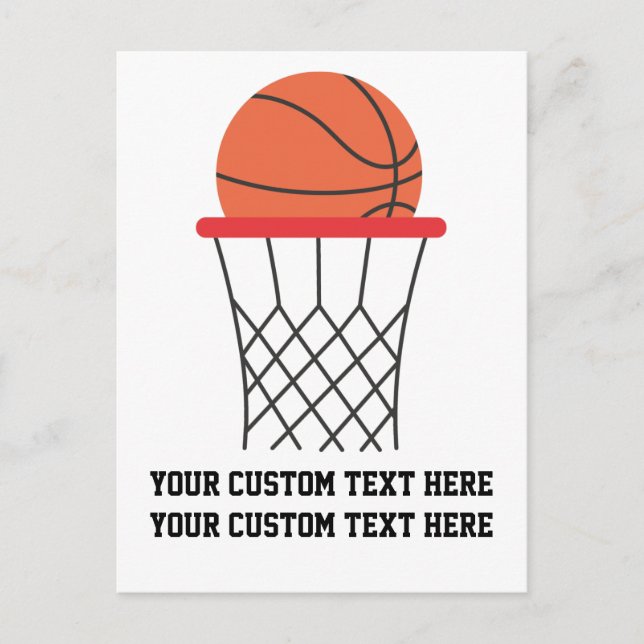 Carte Postale Panier de Basketball Personnalisé (Devant)