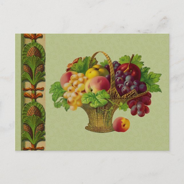 Carte postale Panier de fruits d'art vintage (Devant)