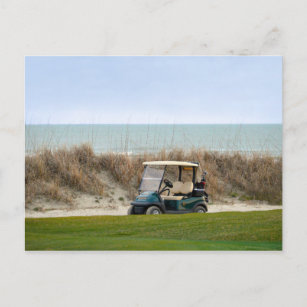 Carte Postale Panier de golf au dix-huitième trou, île de Kiawah
