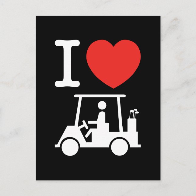Carte Postale Panier de golf I Heart (Love) (Devant)