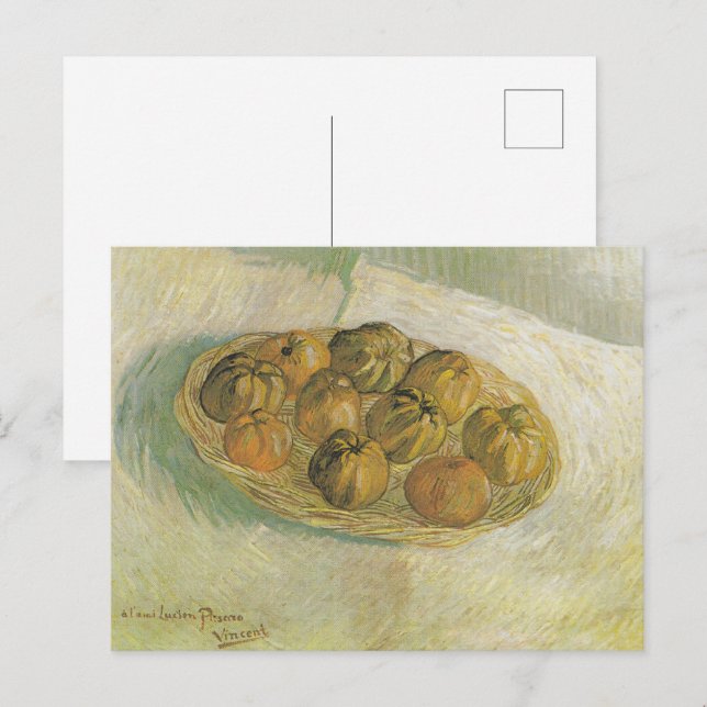 Carte Postale Panier de pommes de Van Gogh - Nature morte classi (Devant / Derrière)