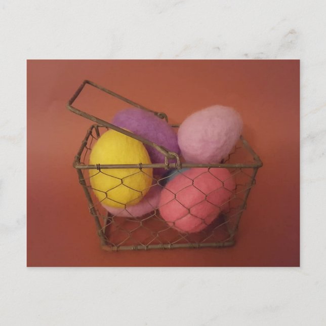 Carte postale Panier OEufs colorés - Pâques (Devant)