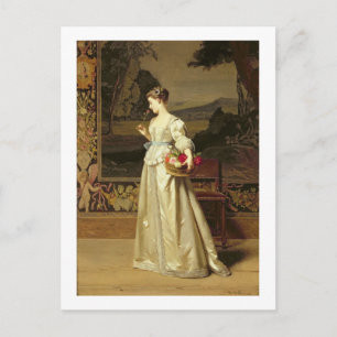 Carte Postale Panier Rose (huile sur panneau)